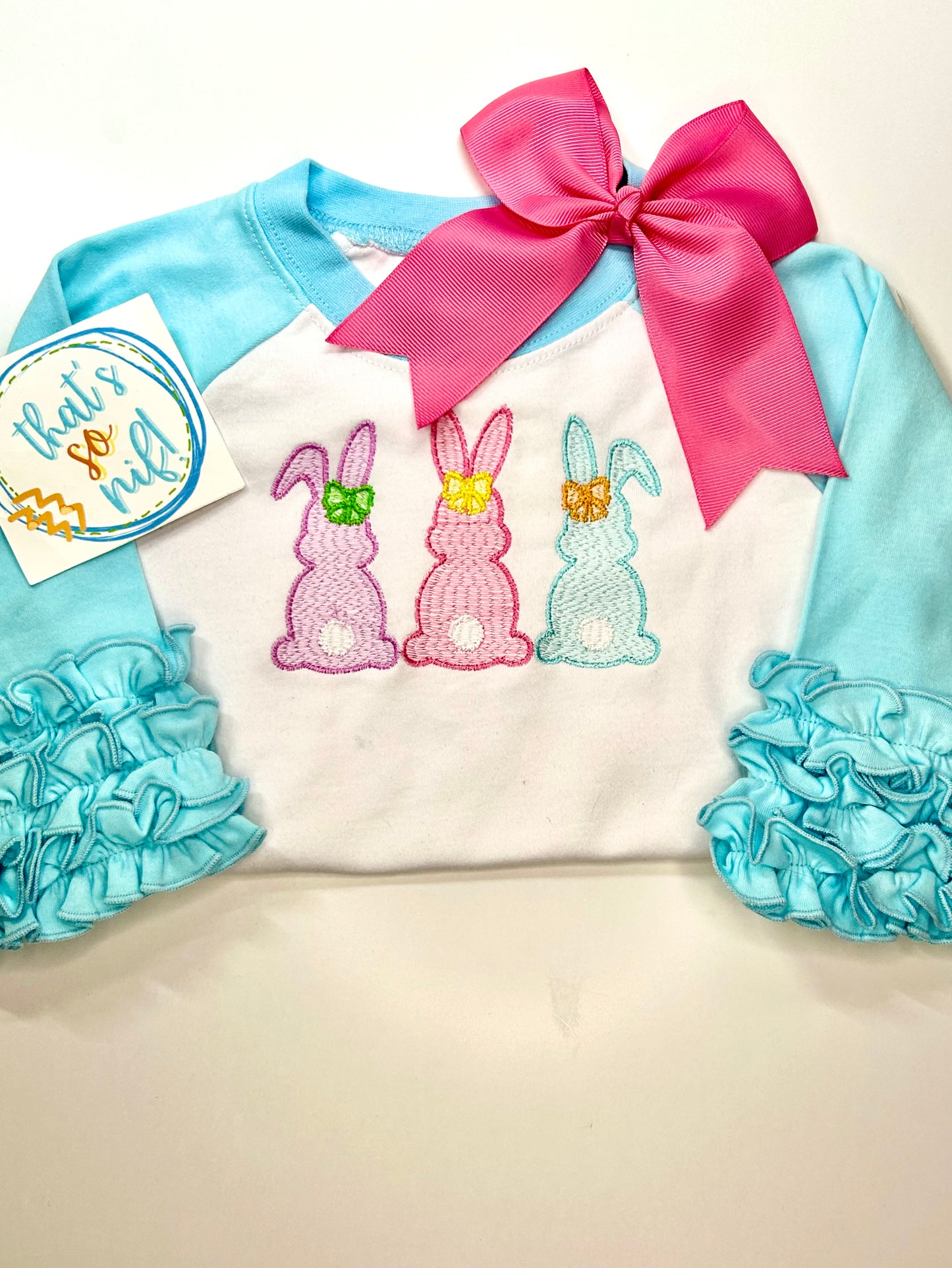 Ruffle Sleeve Bunny trio shirt