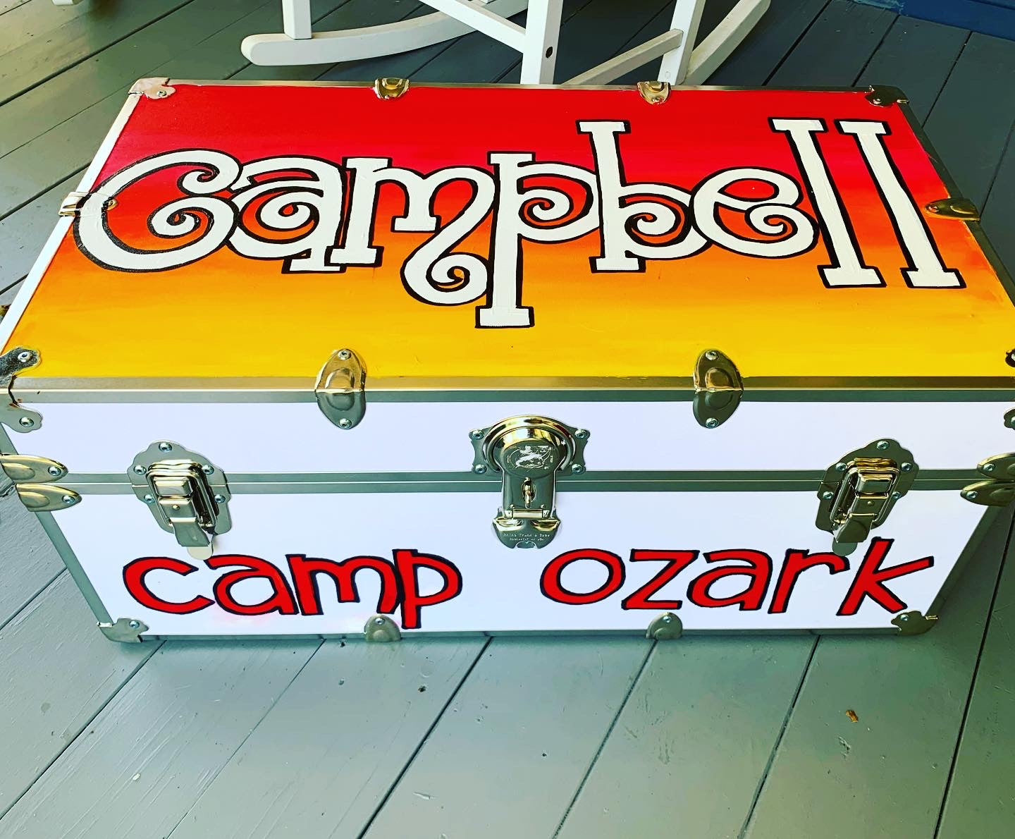 Hand-painted Camp Trunk