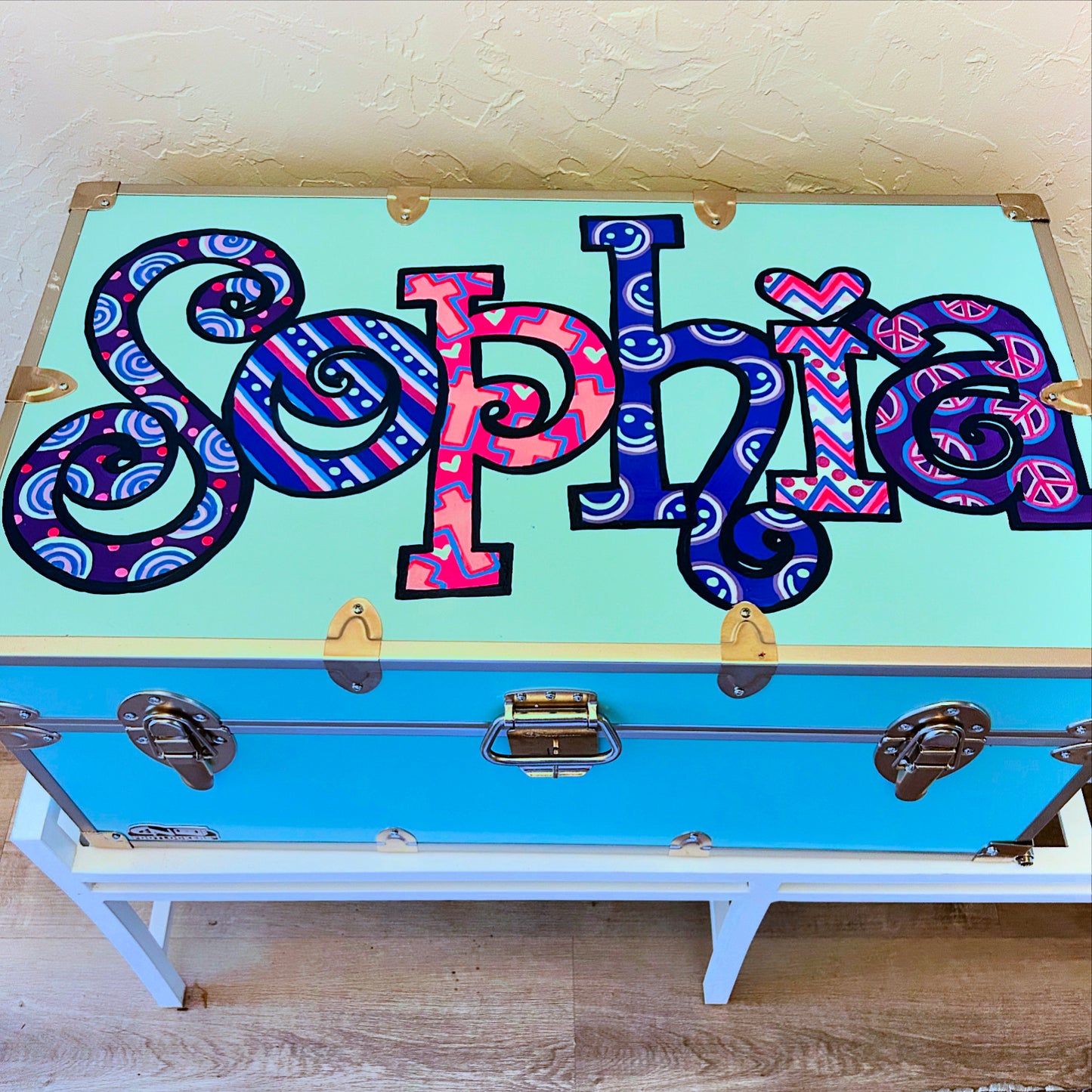 Hand-painted Camp Trunk