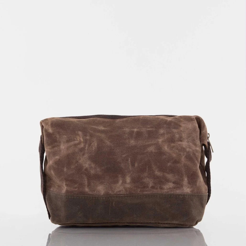 Waxed Dopp Kit With Monogram