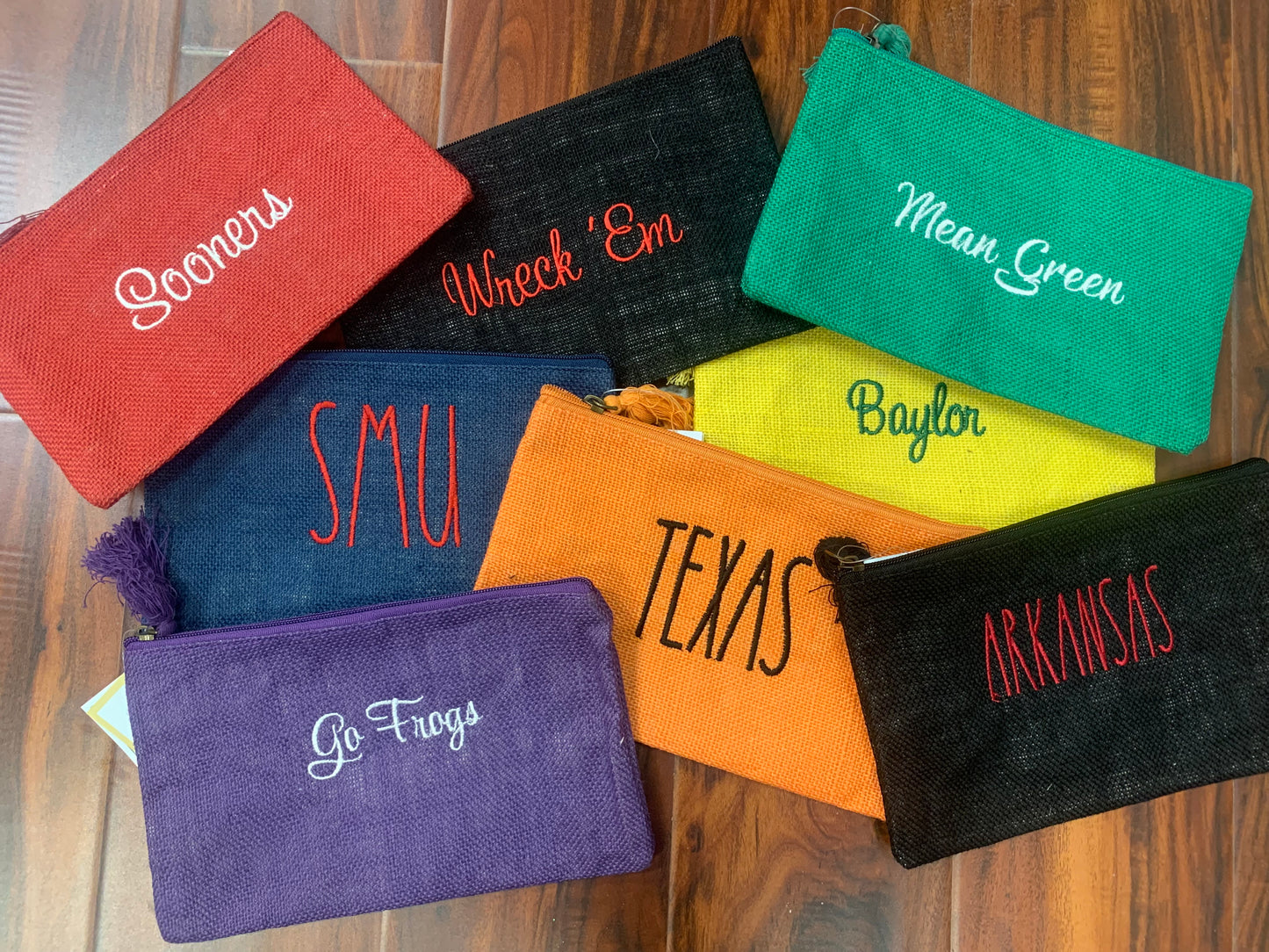 Jute Cosmetic Bag with Embroidery