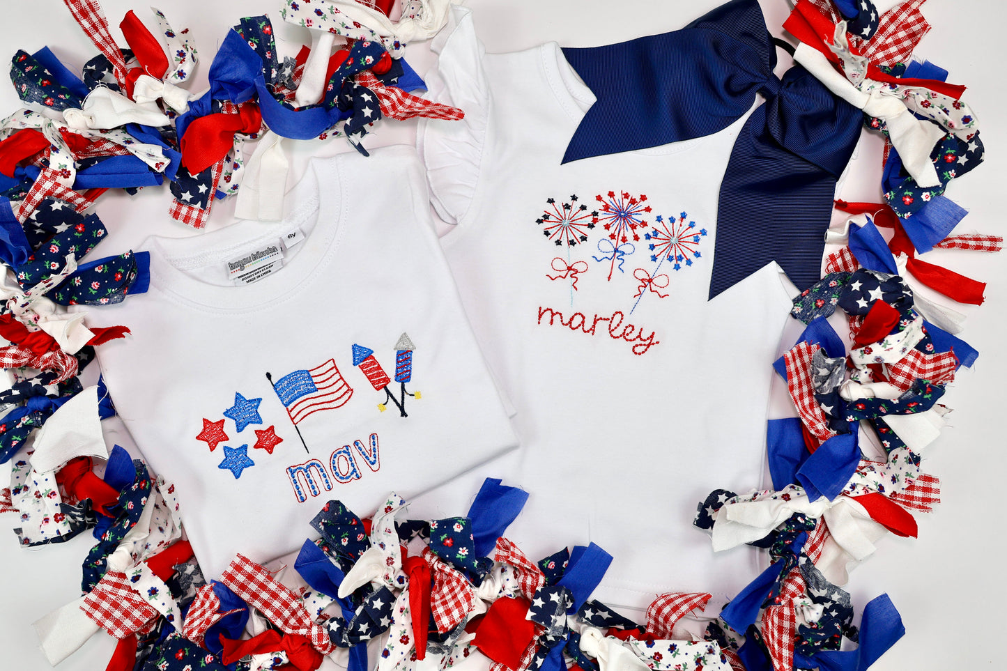 4th of July Sparkler Ruffle Sleeve Shirt