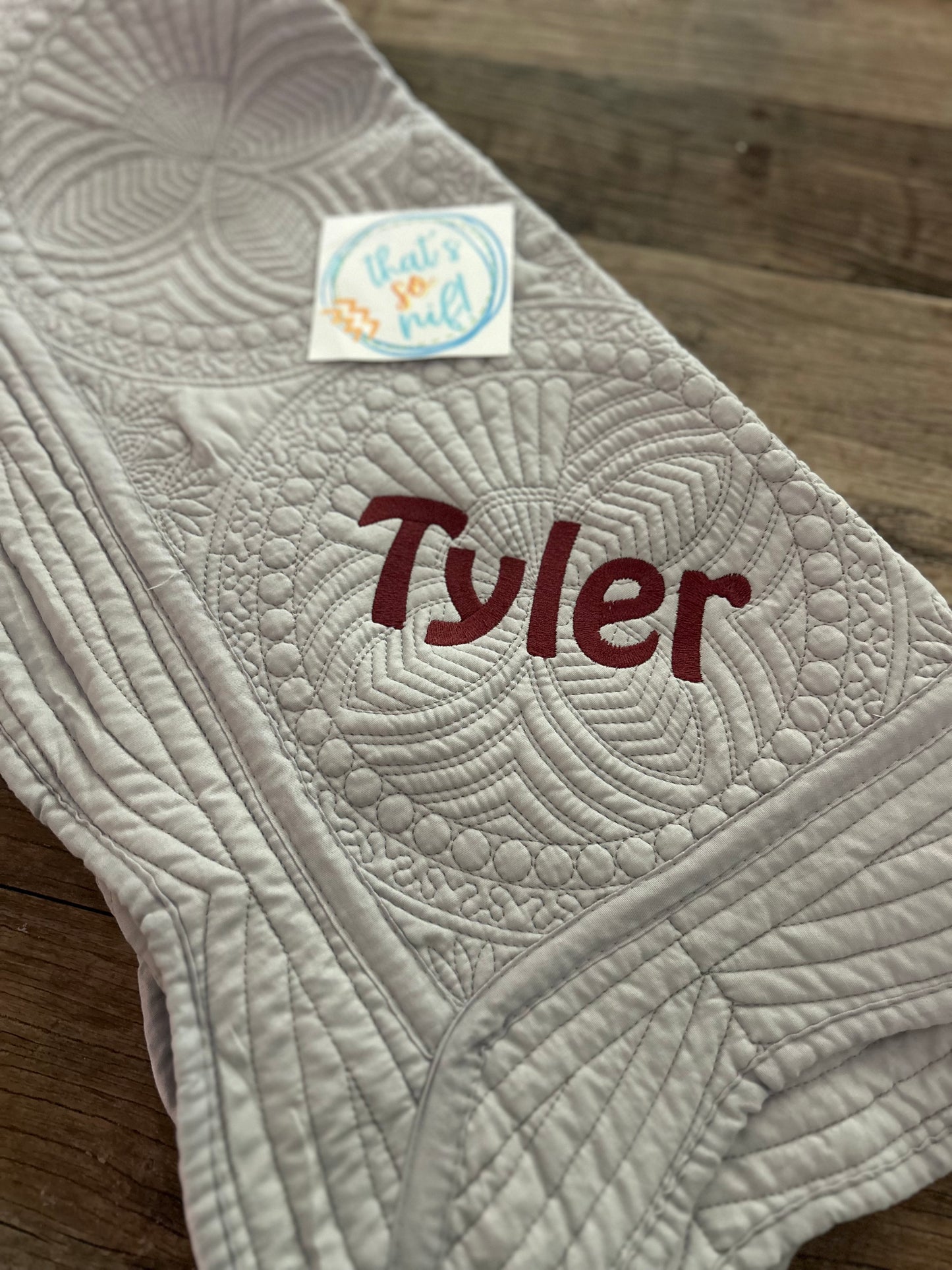 Quilted baby blanket with Embroidery
