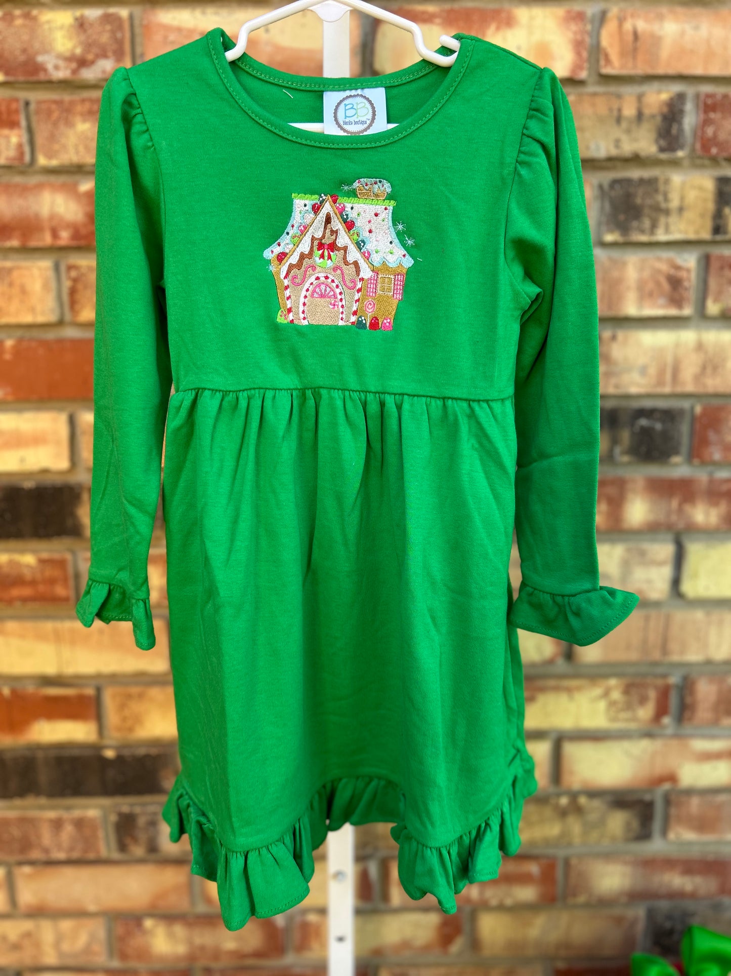 Ruffle Long Sleeve dress with Embroidery