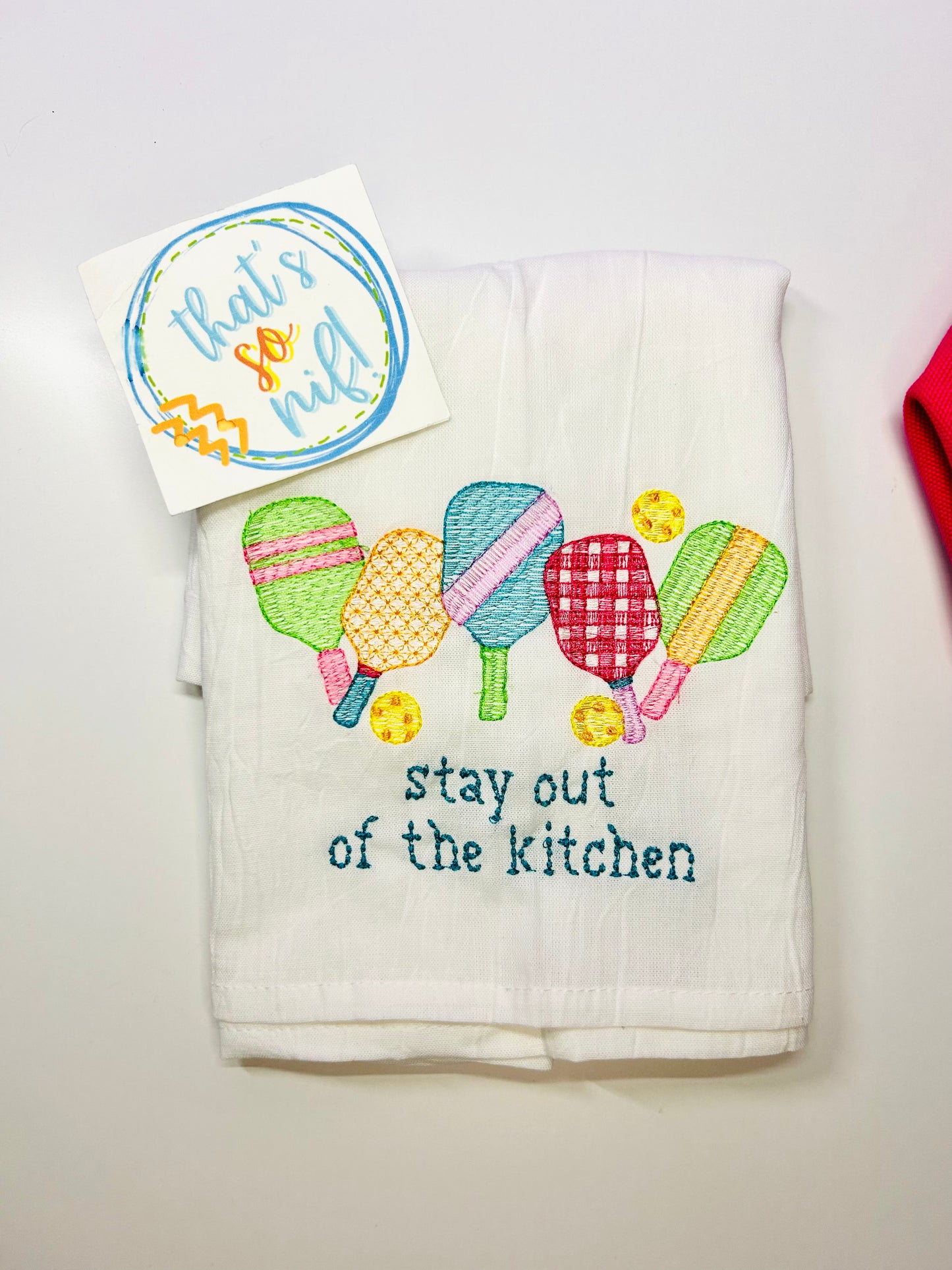"Stay out of the kitchen" dish towel