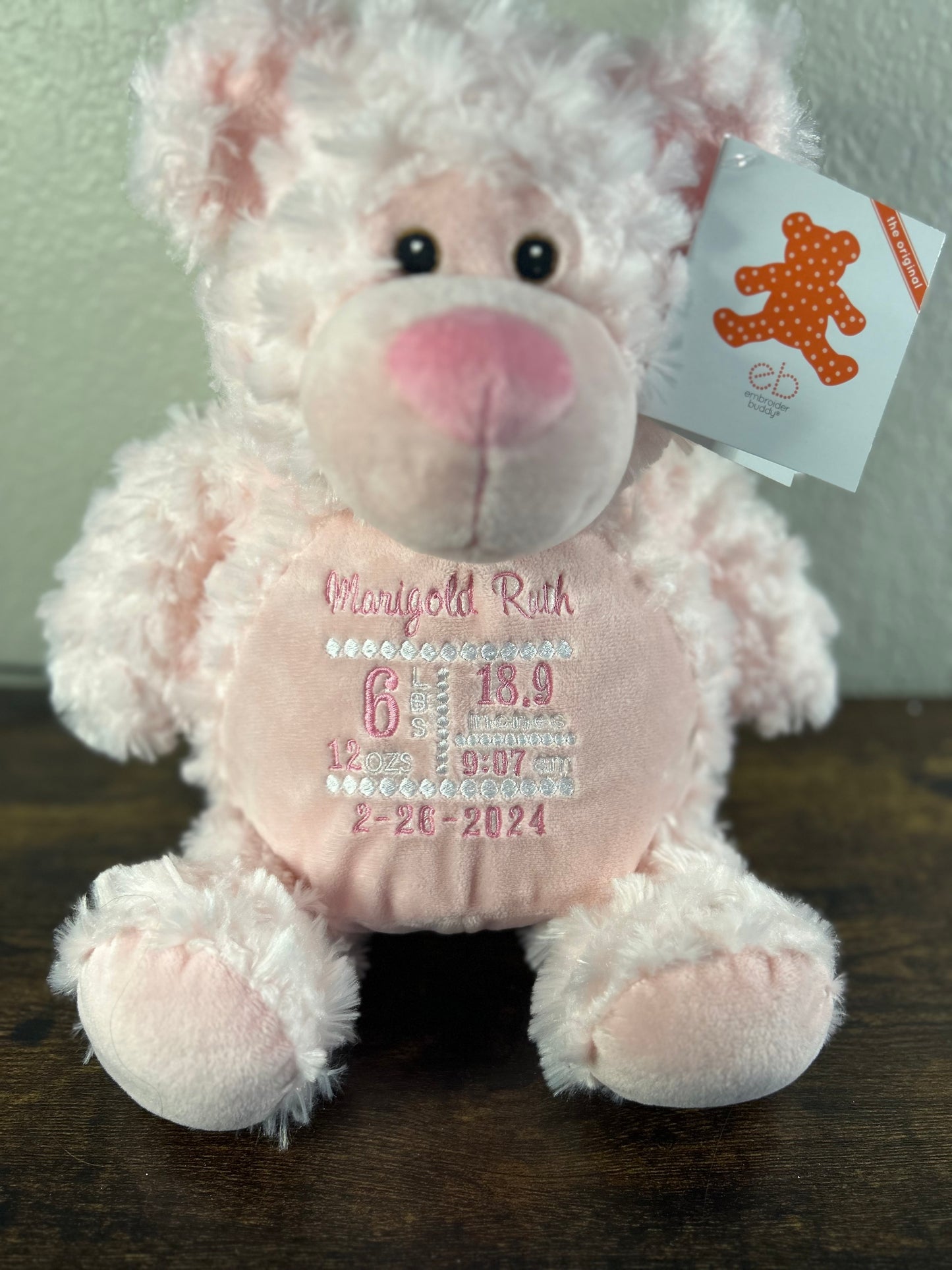 Birth Stats Stuffed Animal