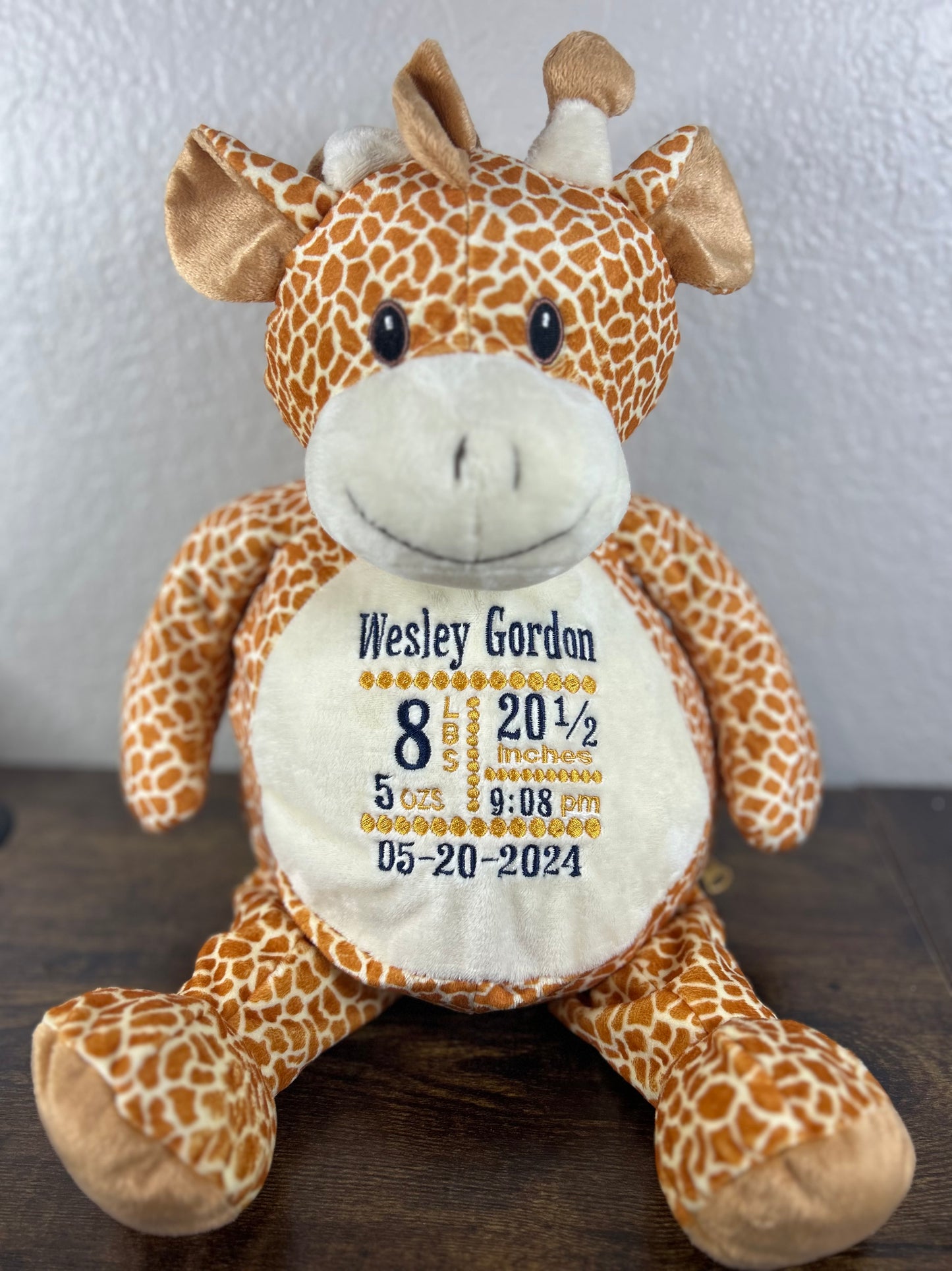 Birth Stats Stuffed Animal
