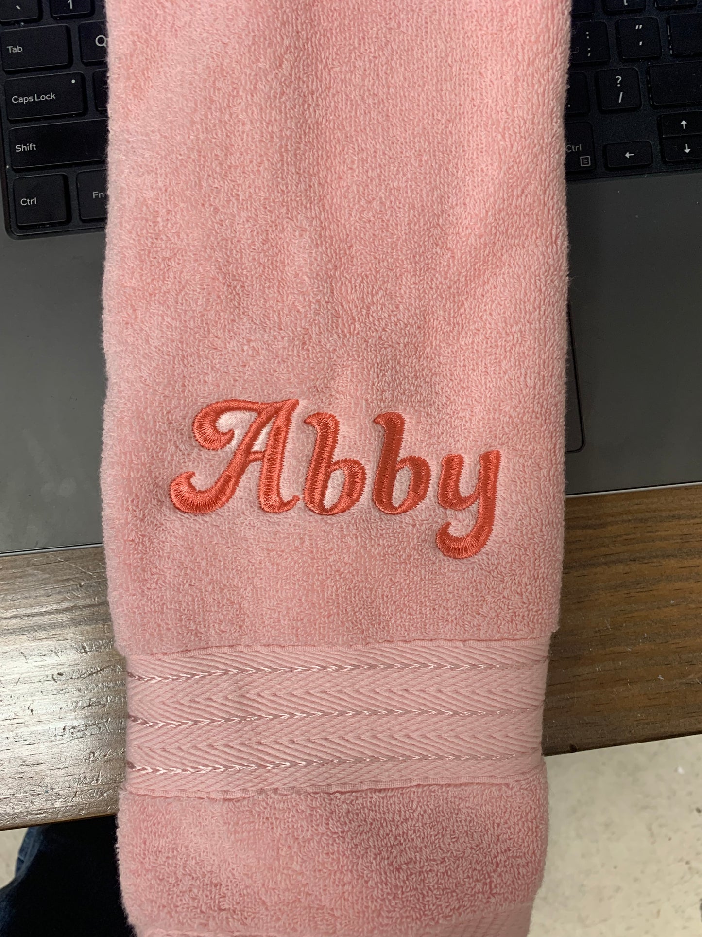 Monogrammed bath towels